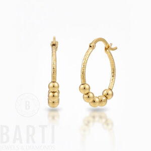 Kugel Creolen Gold 585 – feine Damen Ohrringe aus Gelbgold mit Dorika-Kugeln, Schmuckdesign von BARTI Jewels & Diamonds.