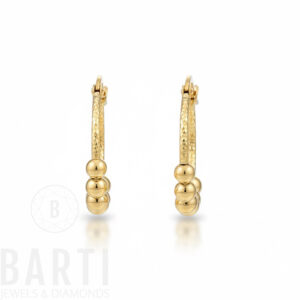 Kugel Creolen Gold 585 – feine Damen Ohrringe aus Gelbgold mit Dorika-Kugeln, Schmuckdesign von BARTI Jewels & Diamonds.