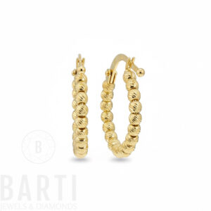 Dorika Creolen Gold 585 – feine Damen Ohrringe aus Gelbgold mit Dorika-Kugeln, Schmuckdesign von BARTI Jewels & Diamonds.